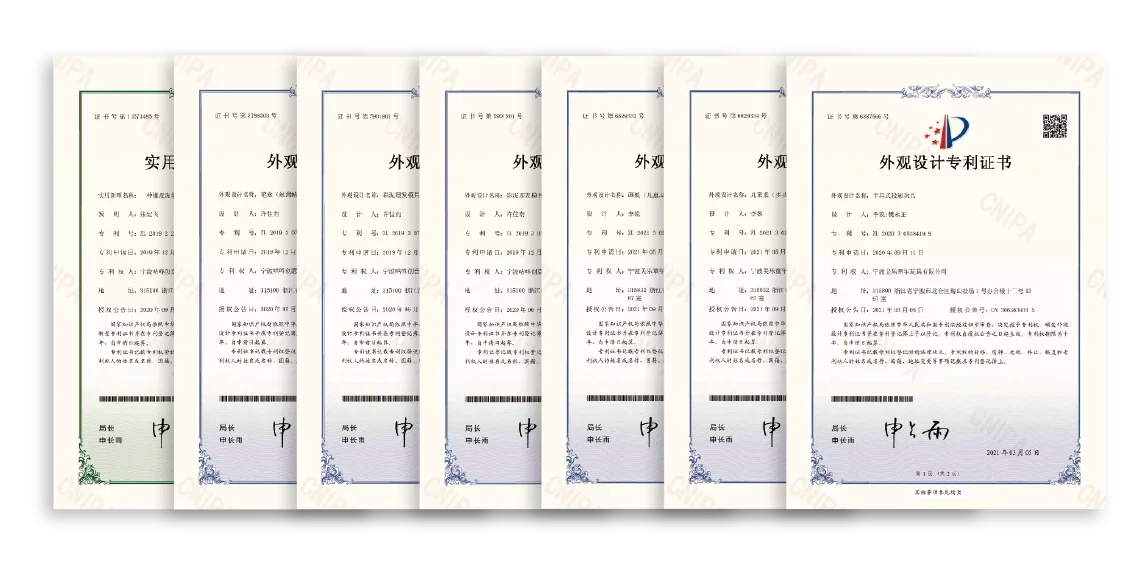 Jarmelo product patent certificates display