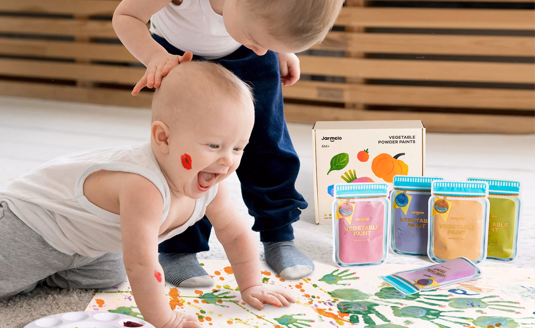 Kid making colorful artwork with Jarmelo art supplies