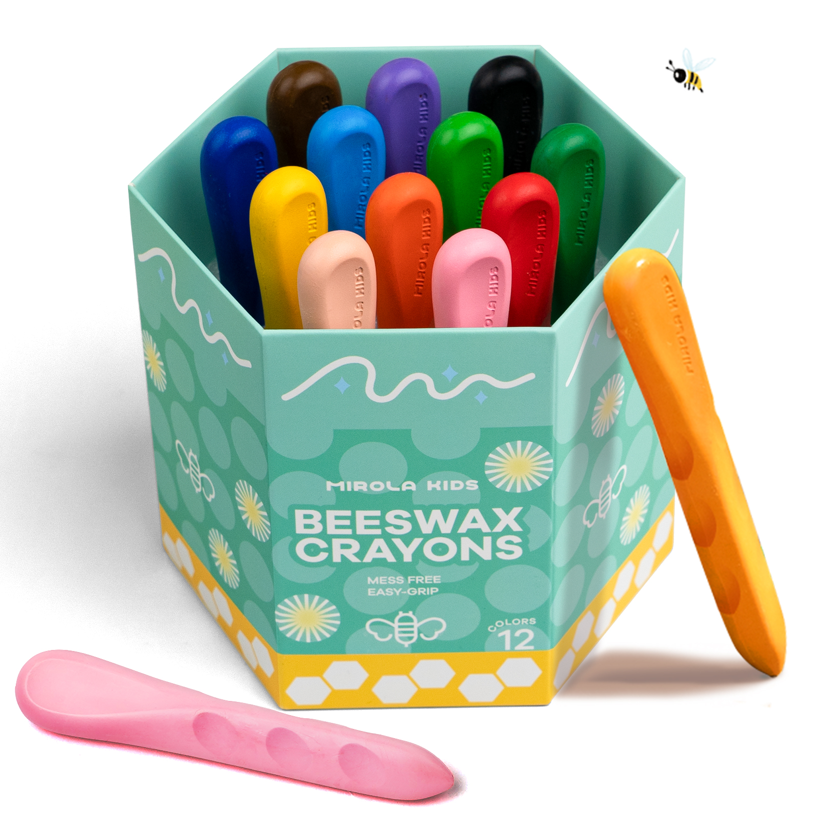 Jar Melo Mess Free EASY-Grip Beeswax Crayons
