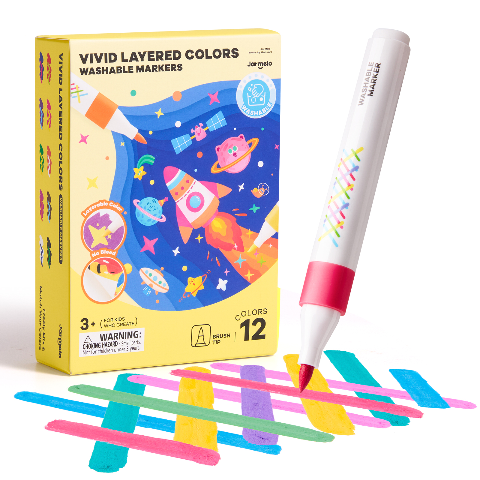 Jar Melo Washable Layered Markers-12 Colors